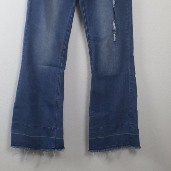 Bee & Ceci Womens Size 28 Cotton Bootcut Wide Leg Distressed Denim Jeans Western - Picture 5 of 10